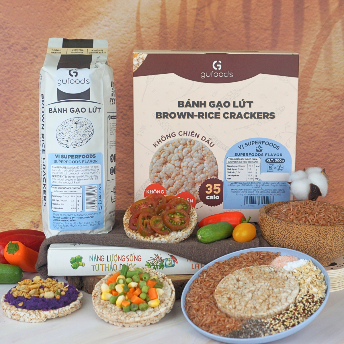 Bánh gạo lứt Gufoods là sự kế hợp hoàn hảo giữa gạo lứt và nguyên liệu tốt