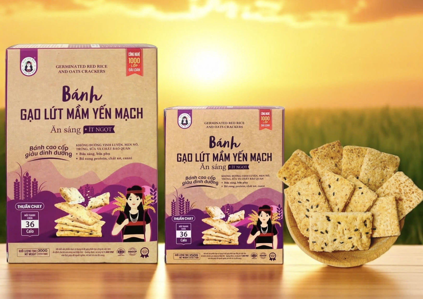 Bánh gạo lứt mầm yến mạch giúp cơ thể nhẹ nhàng hơn từ bên trong