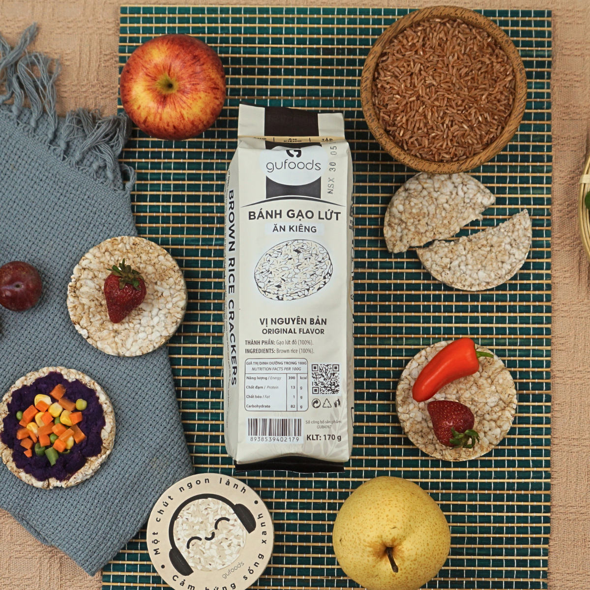 Bánh gạo lứt Gufoods sản phẩm bán chạy top 1 sàn Ecom